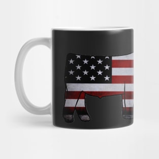 American Flag Show Steer Silhouette  - NOT FOR RESALE WITHOUT PERMISSION Mug